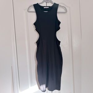 Black midi cutout dress